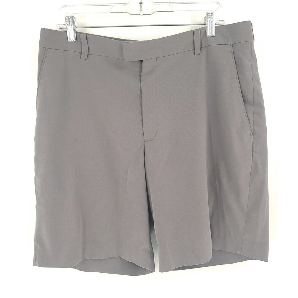 Tiger Woods Shorts Mens 36 Gray Golf Chino Flat Front Performance